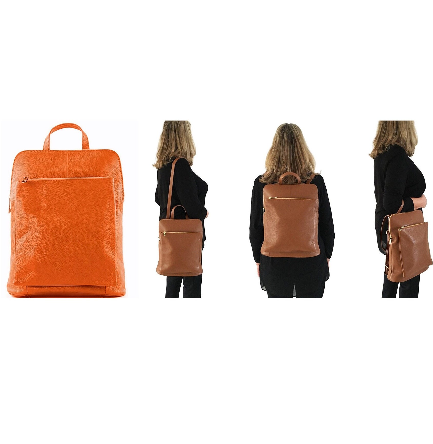 Italian Leather 'Vera Pelle' Handbag, Converts to Backpack