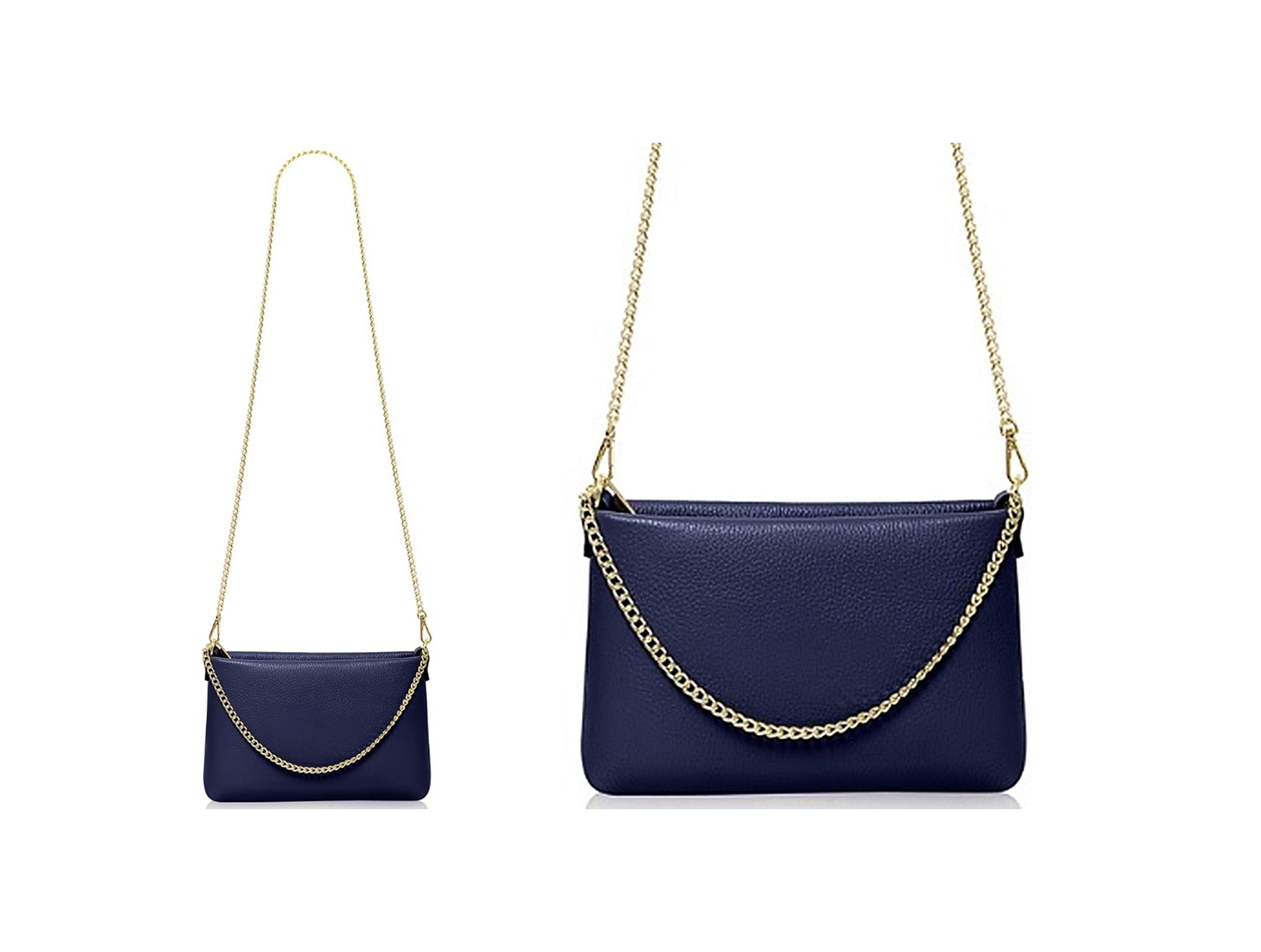 Navy chain bag clearance
