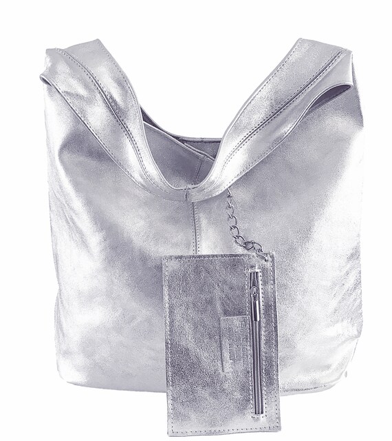 Silver slouch bag sale