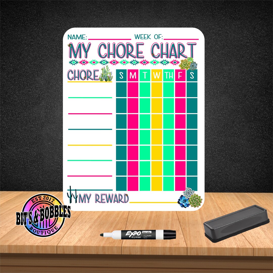 Chore Chart Dry Erase Board - Etsy