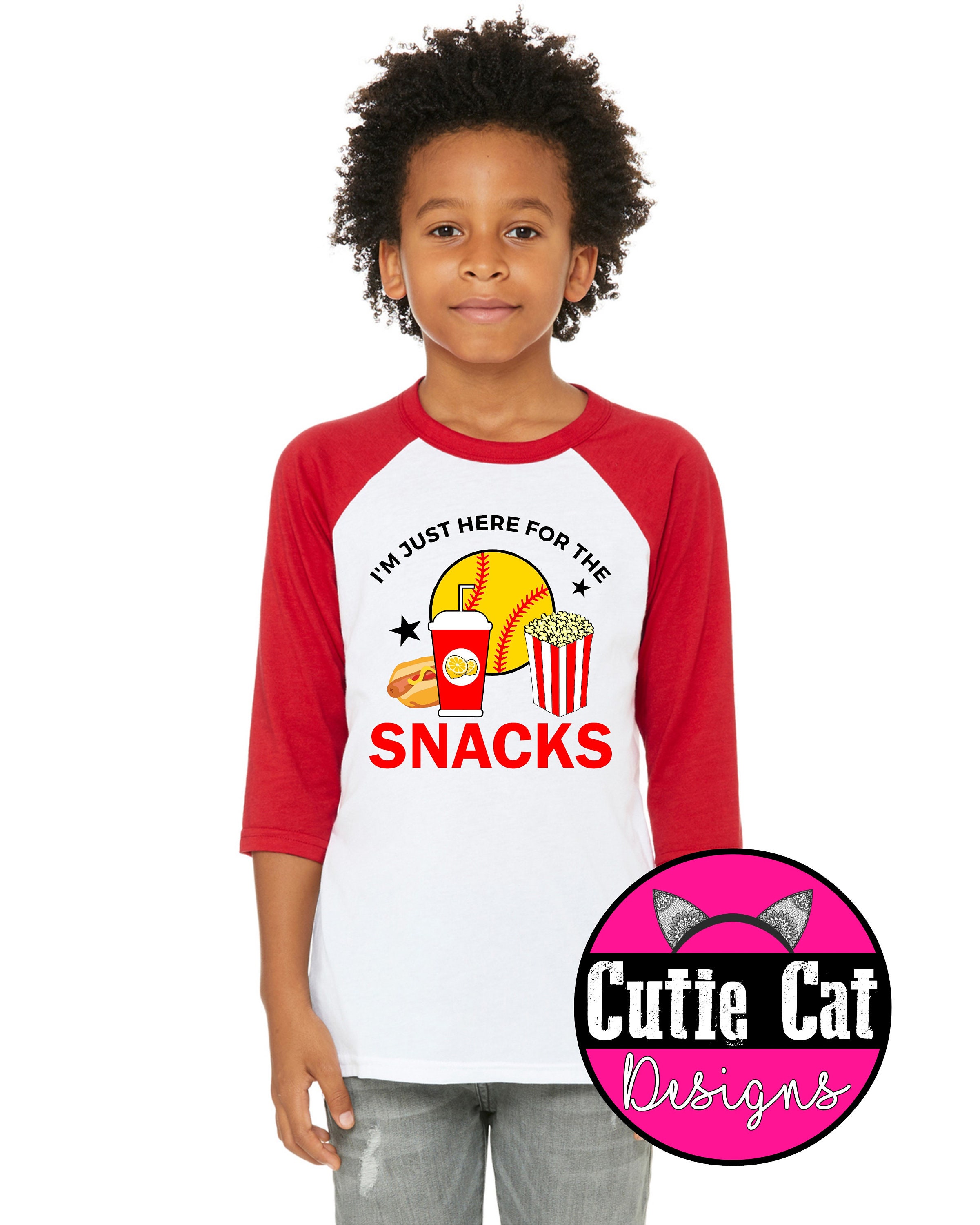 I'm Just Here for the Snacks Softball Popcorn Png Etsy