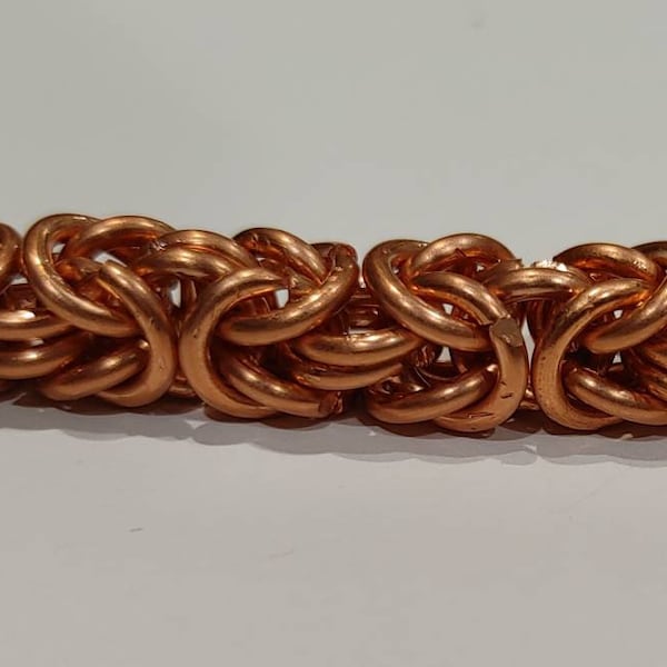 Copper Byzantine Chain Bracelet. Adjustable length.