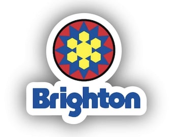 Adhesivo de vinilo impreso de la estación de esquí de Brighton (despegable y pegable)