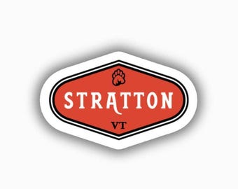 Adhesivo de vinilo impreso de la estación de esquí de Stratton: despegable y autoadhesivo