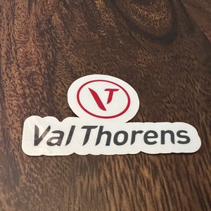 Adesivo impresso em vinil da estação de esqui Val Thorens - descasque e cole