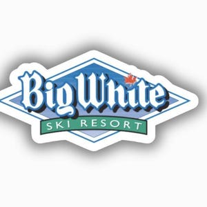 Autocollant imprimé en vinyle Big White Ski Resort - peel and stick