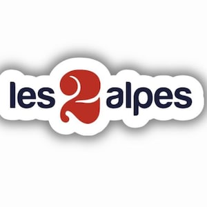 Les 2 Alpes Ski Resort Vinyl Printed Sticker - peel and stick