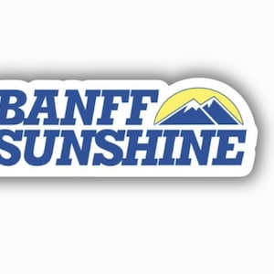 Adhesivo de vinilo impreso de la estación de esquí Banff Sunshine (despegable y pegable)