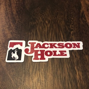 Adesivo de vinil impresso para resort de esqui Jackson Hole - descasque e cole