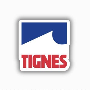 Pegatina de vinilo impresa de la estación de esquí de Tignes: ¡despega y pega!