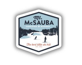 Mt. McSauba Recreation Area Ski Resort Vinyl Printed Sticker - peel and stick