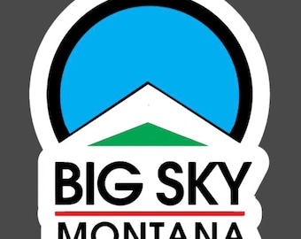 Big Sky Ski Resort Vinyl Printed Sticker - peel and stick