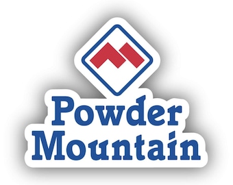 Adesivo stampato in vinile per la stazione sciistica di Powder Mountain - stacca e attacca