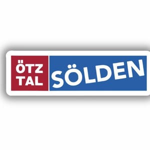 Adhesivo de vinilo impreso para la estación de esquí de Sölden Ötztal (despegable y pegable)