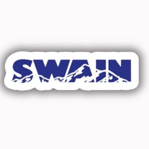 Autocollant imprimé en vinyle pour station de ski de Swain - peel and stick