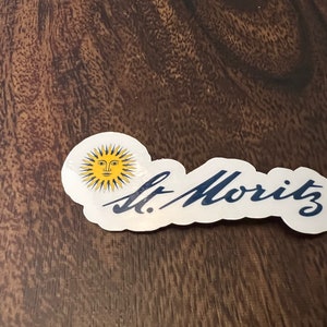 St Moritz Ski Resort Vinyl Printed Sticker - peel and stick