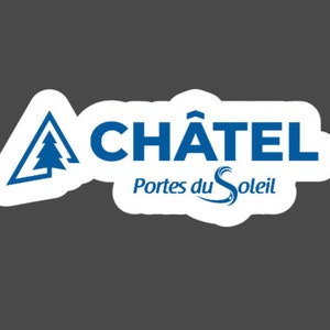 Sticker vinyle imprimé station de ski Chatel Portes du Soleil - autocollant