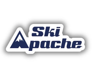 Adhesivo de vinilo impreso de la estación de esquí Ski Apache: despegable y autoadhesivo