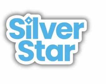 シルバースタースキーリゾートビニールプリントステッカー - 剥がして貼るだけ