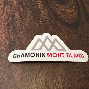 Chamonix Mont Blanc Ski Resort Vinyl Printed Sticker - peel and stick