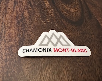 Chamonix Mont Blanc Ski Resort Vinyl Printed Sticker - peel and stick