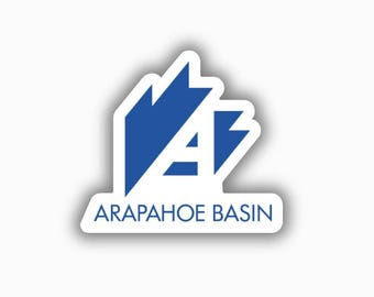 Adhesivo de vinilo impreso para la estación de esquí Arapahoe Basin (despegable y pegable)