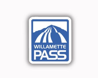 Willamette Pass Ski Resort Vinyl Printed Sticker - peel and stick