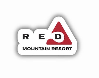 Vinilo adhesivo impreso de la estación de esquí Red Mountain: despegable y autoadhesivo