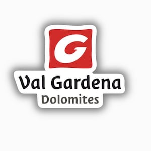 Vinylbedrukte sticker Val Gardena Dolomieten skiresort - loslaten en plakken