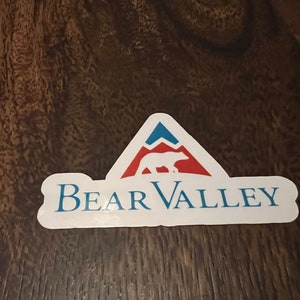 Bear Valley Ski Resort Vinyl Printed Sticker - peel and stick