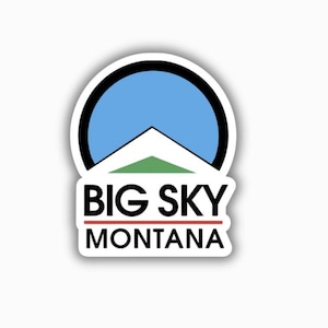 Adhesivo de vinilo impreso de la estación de esquí Big Sky (despegable y pegable)