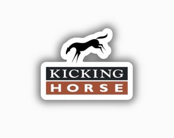 キッキングホーススキーリゾートビニールプリントステッカー - 剥がして貼るだけ