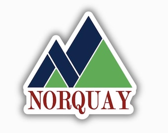 Adhesivo de vinilo impreso de la estación de esquí de Mt Norquay (despegable y pegable)