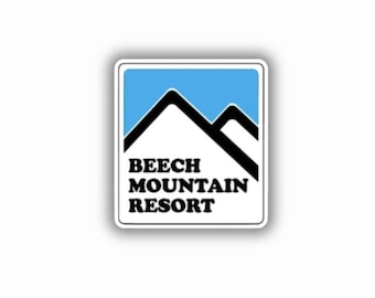 Adhesivo de vinilo impreso de la estación de esquí Beech Mountain (despegable y pegable)
