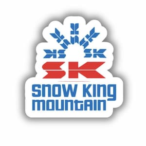 Jackson Hole Schneekönig Gebirgsskigebiet Vinyl gedruckte Aufkleber - abziehen und aufkleben