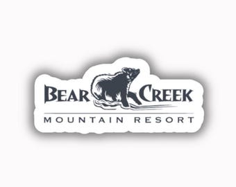 Adhesivo de vinilo impreso de la estación de esquí Bear Creek (despegable y pegable)