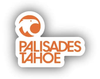 Adhesivo de vinilo impreso de la estación de esquí Palisades Tahoe: despegable y autoadhesivo