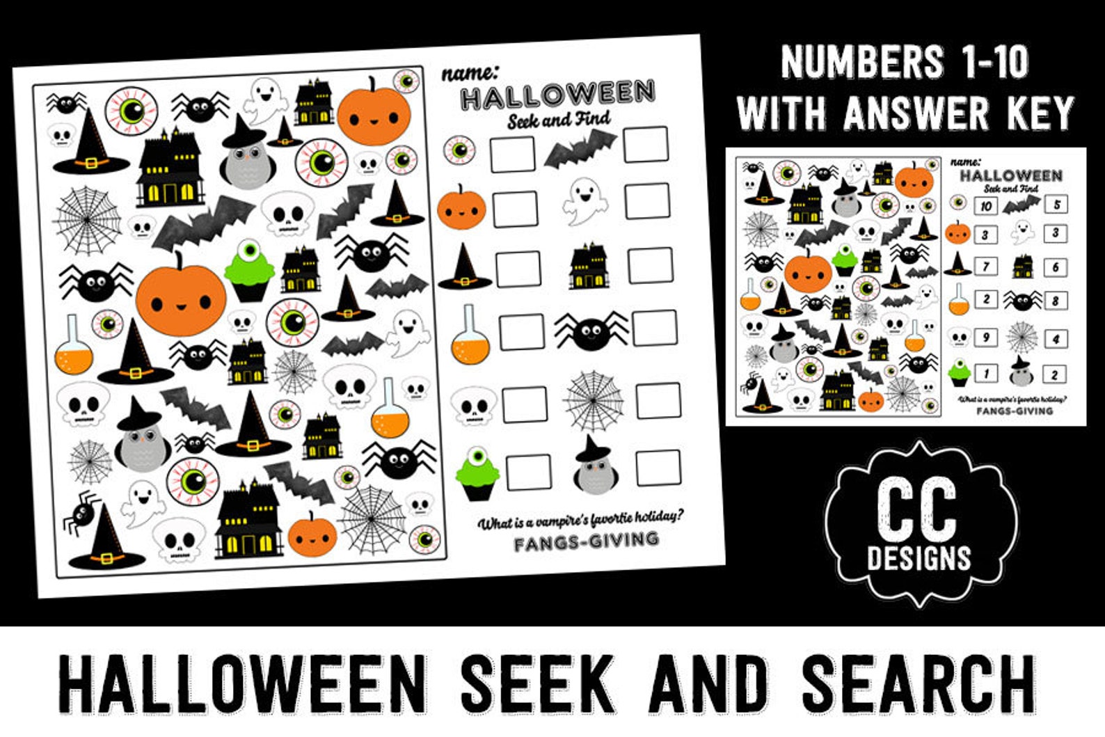 Halloween Seek and Find Game I Spy Scavenger Hunt Digital Printable - Etsy