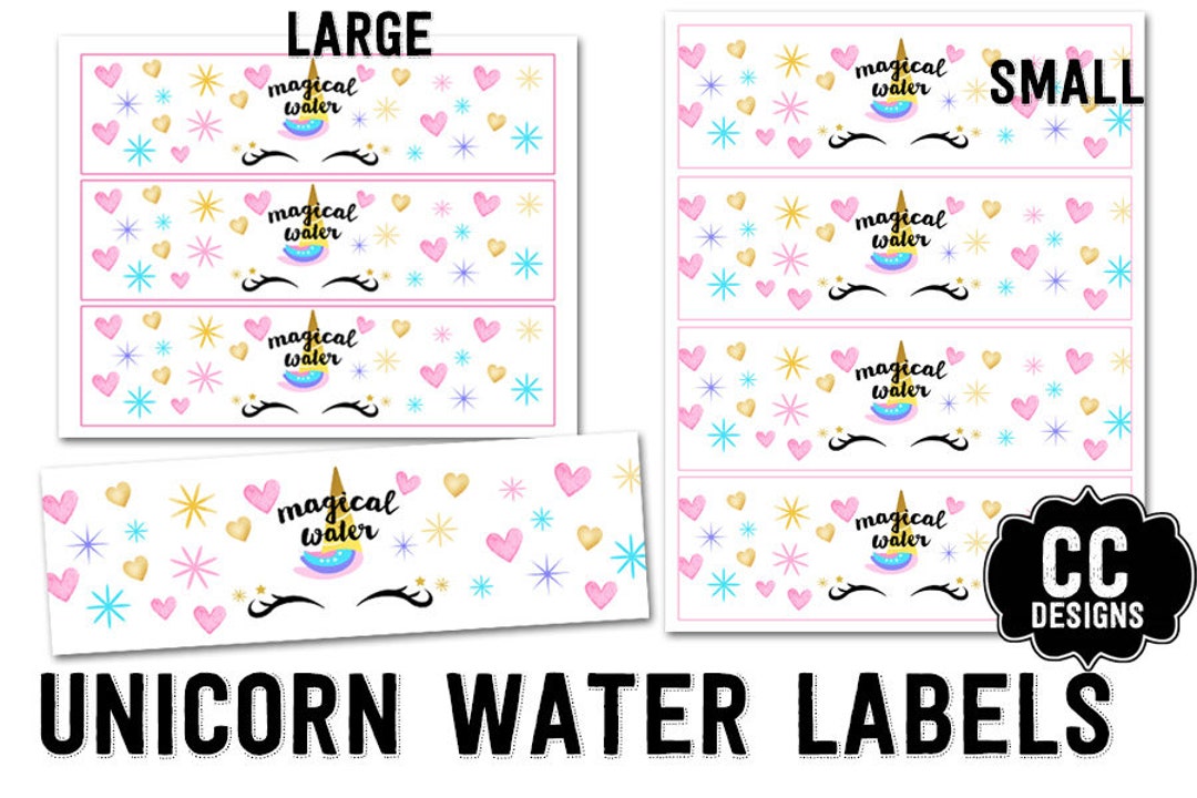 PRINTABLE Unicorn Water Bottle Labels Magical Water Birthday - Etsy
