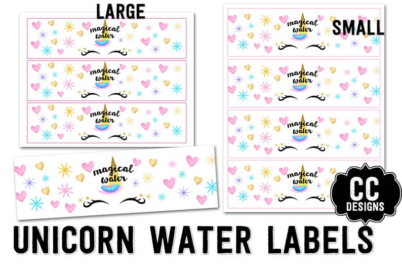 printable unicorn water bottle birthday labels h magical today s only