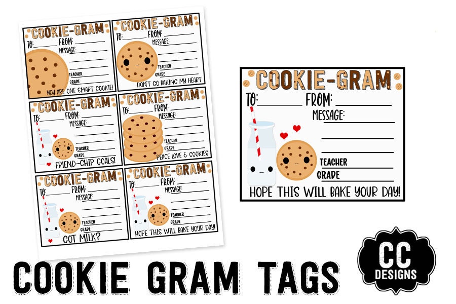PRINTABLE Cookie Grams PTO Classroom Tags Cookie Sale Tags Classroom