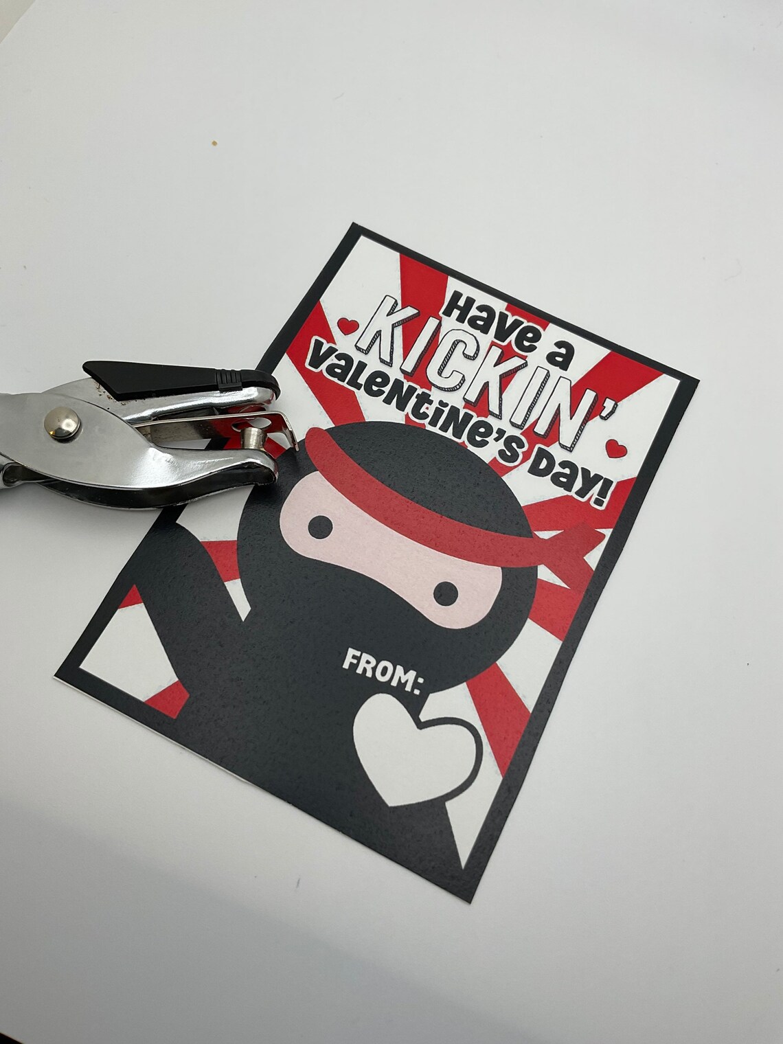 PRINTABLE Ninja Valentine Favor Kickin' Card Valentine Kids Cards ...