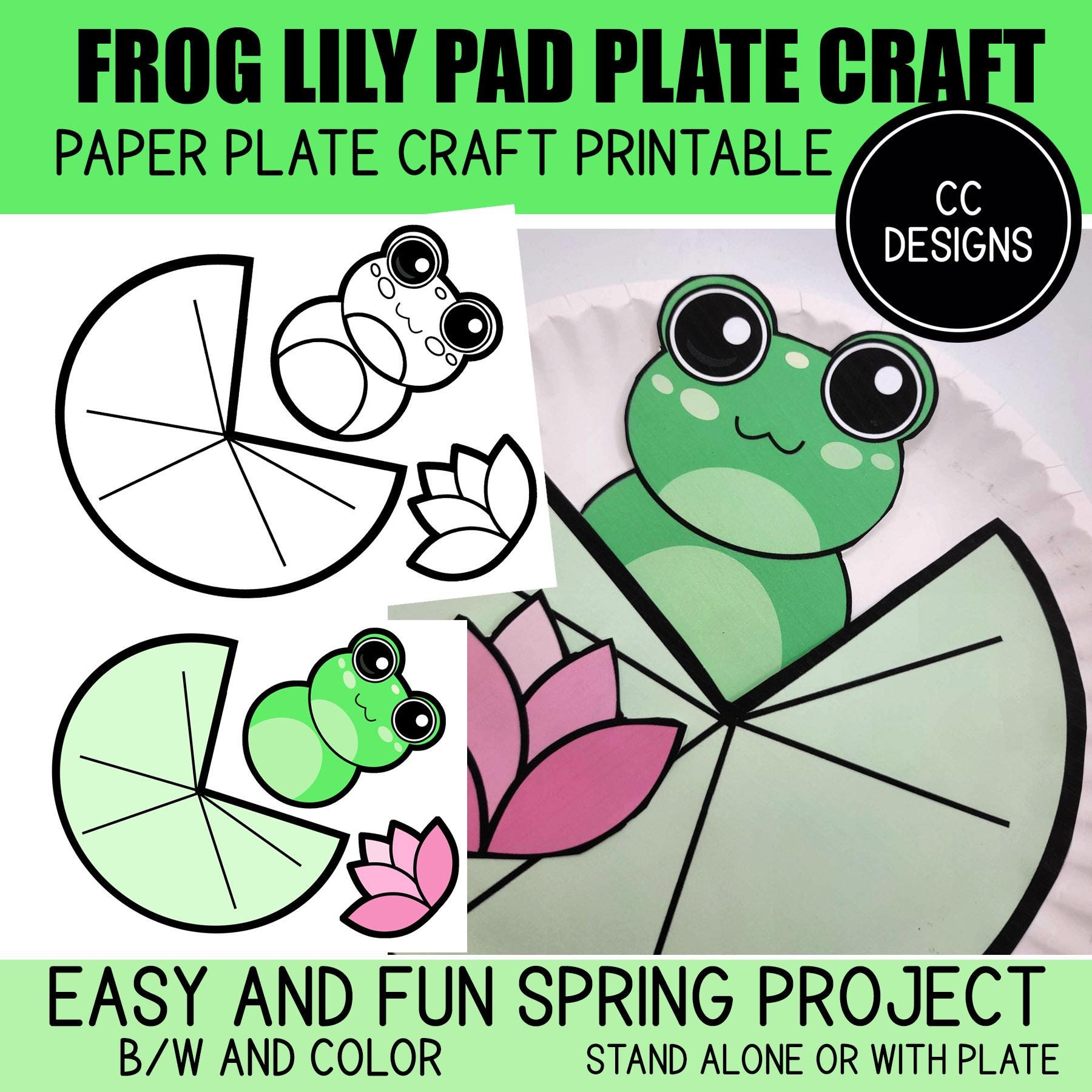 Frog Lily Pad Craft Printable Frog Craft Template Spring Pond Craft…