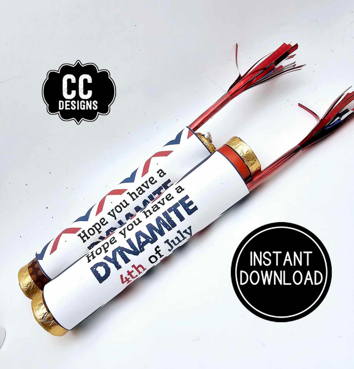 PRINTABLE 4th of July Rolled Candy Wrapper Dynamite Cute Fun Wrapper ...