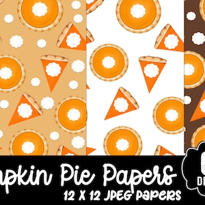 Sweetie Pumpkin Pie Digital Papers  Digital Backgrounds  THANKSGIVING Pumpkins  Instant Download