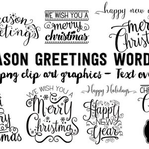 Saison Salutations Noël Word Art Digital Clipart Illustration Texte Photographie Mots