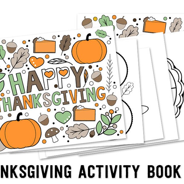 Thanksgiving Activity Children's DIY Book Parents Gift  AMAZING keepsake Grateful Thumbprint Worksheets Great for Teachers