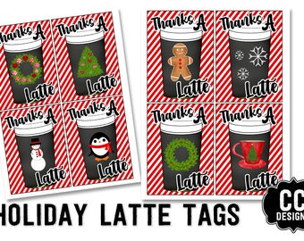 PRINTABLE  Holiday A Latte Gift Card Holder   Co-Worker Gift   Office Gift Card Holder  Christmas Teacher Appreciation Tag