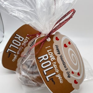 Cinnamon Roll Valentine Card Cutout Art Template Project Favor Fun Bun Puns Food Snack Cut out Class Office Business Treat
