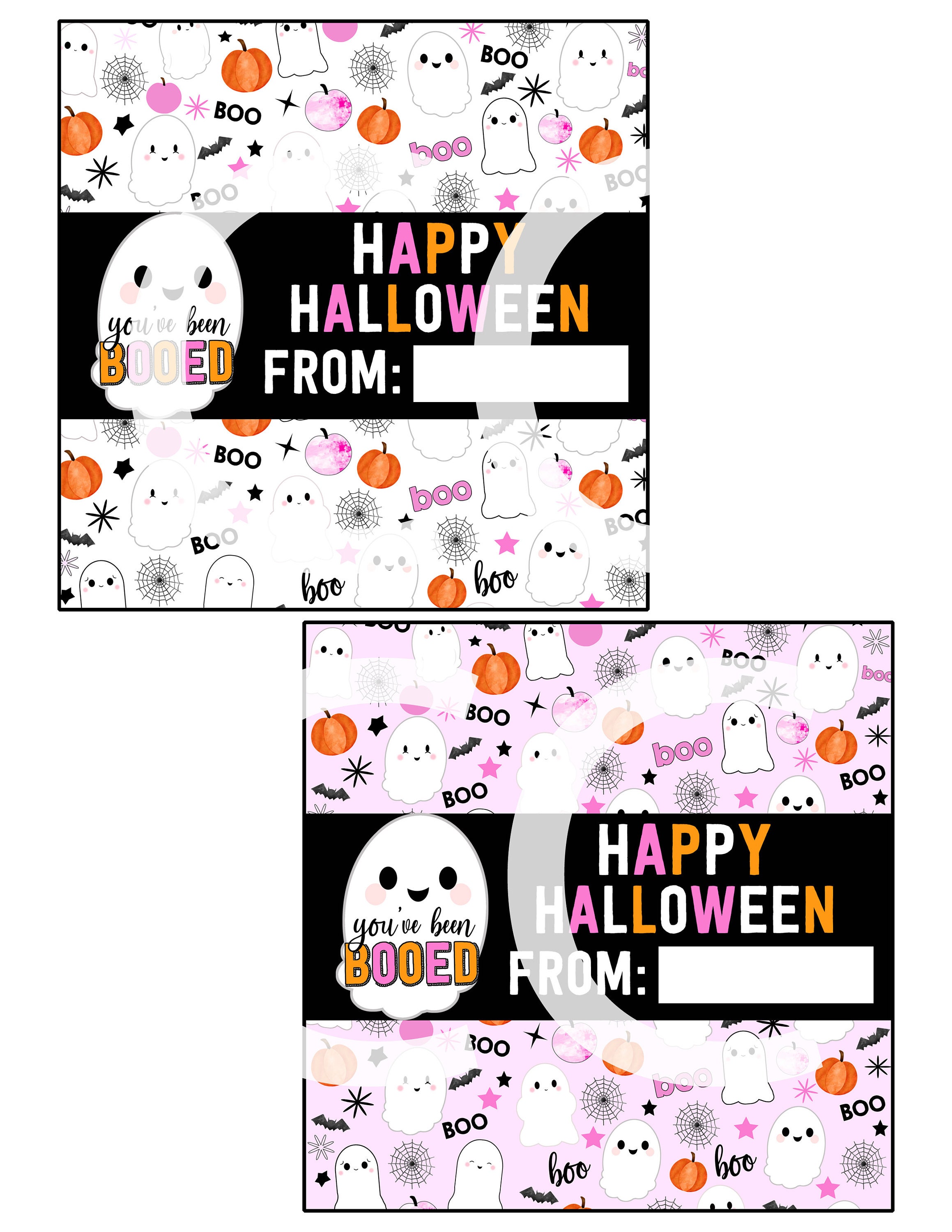 Pink Boo Printable PRINTABLE Tickled Pink Boo Candy Wrappers Instant Download - Etsy